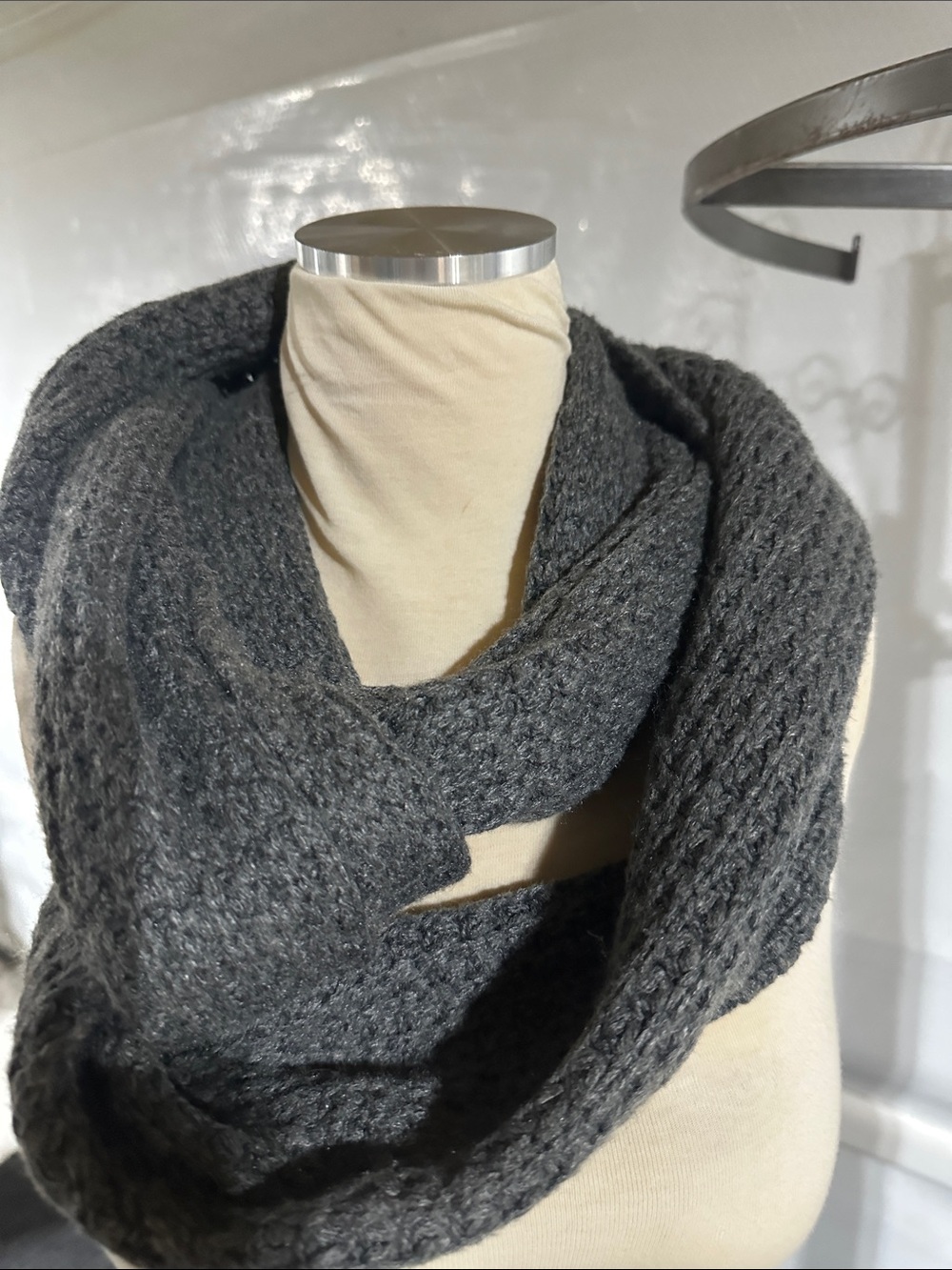 Mossimo Supply Co. Dark Charcoal Knit Infinity Scarf